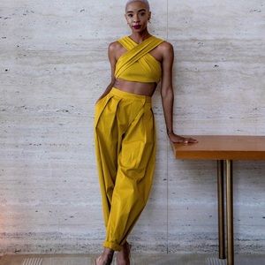 The Drop Women's Citronelle Wrap-Around Rib Bustier Cropped Top by @signedblake